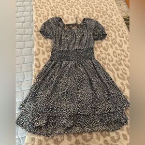 Blue cheetah boutique tiered dress